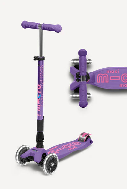 Maxi Purple LED Micro Foldable Scooter