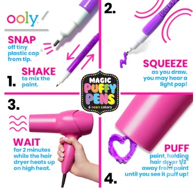 Magic Neon Puffy Pens (Ooly)