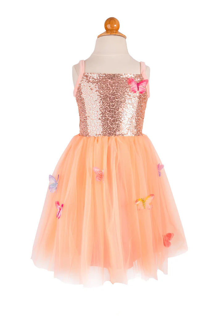 Peach Butterfly Bliss Dress (Size 5-6)