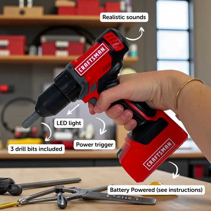 Red Toolbox Craftsman Battery-Operated Power Drill