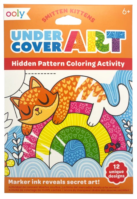 Smitten Kittens Undercover Art Hidden Pattern Coloring Activity Art Cards (Ooly)
