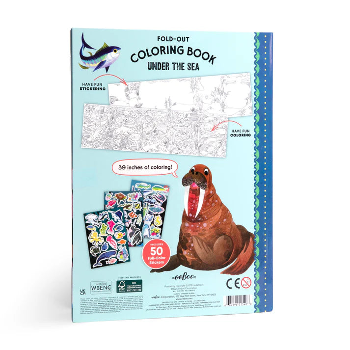 Under the Sea Fold-Out Coloring Book (eeBoo)