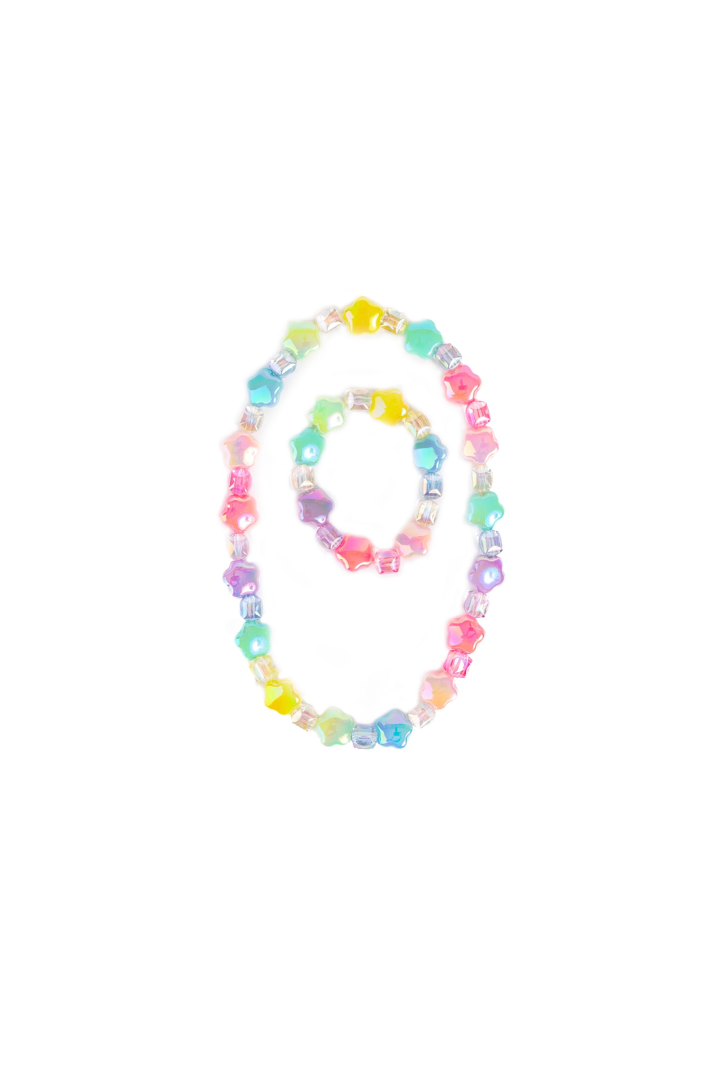 Wish Upon a Rainbow Star Necklace & Bracelet Set